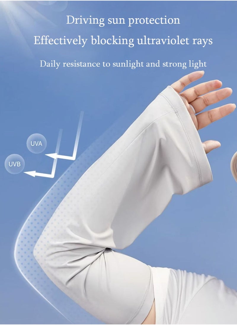 yIFeNG 2 Packs UV Sun Protection Arm Sleeves Cooling Arm Sleeves for Men Women Relaxed Fit Arm Sleeves Tattoo Sleeve Covers Athletic Sports Sleeve for Football Golf Basketball  - Image 2