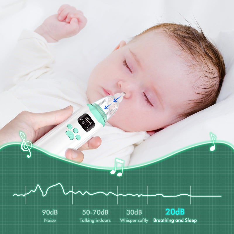 DIHOOM Nasal Aspirator Baby, Electric Nose Suckers, 3 Silicone Tips and 3 Suction Levels, Anti-Backflow Snot Sucker for Newborns, Toddlers, Soothing Function with Music and Light - Image 4