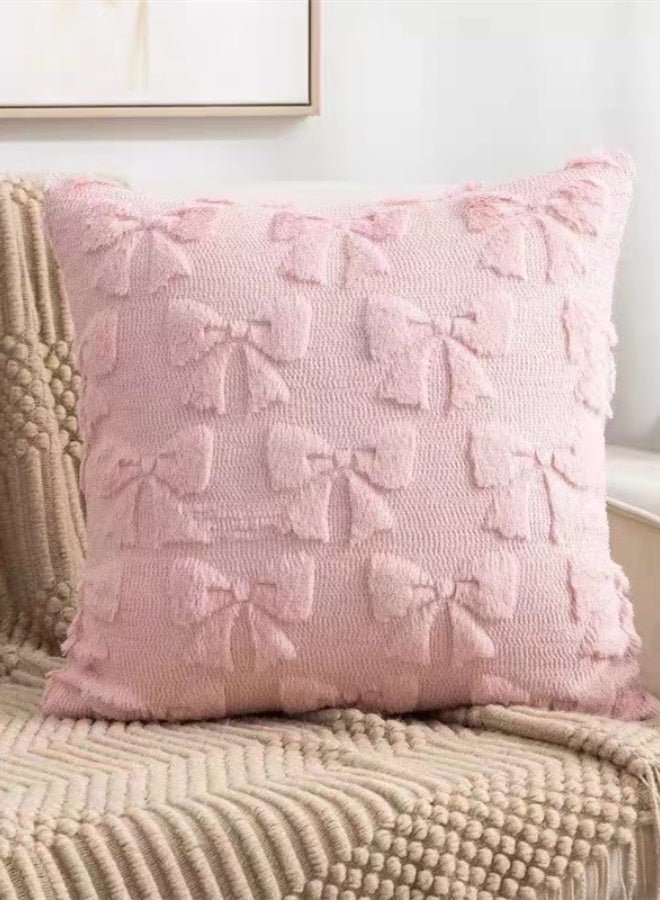 كوتيس أغطية وسائد ديكورية منزلية مكونة من 4 قطع، أغطية وسائد مربعة من البوليستر باللون الوردي، مقاس 45 × 45 سم - Image 3