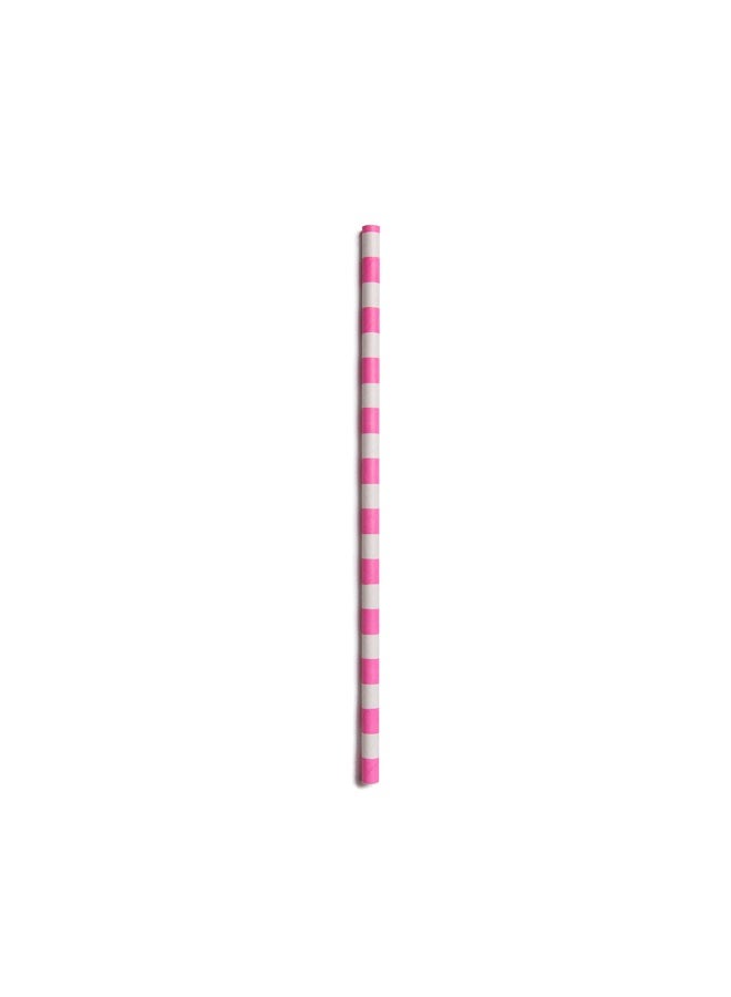 Restaurantware 7.8 Inch Paper Straws For Drinking, 100 Sturdy Eco-Friendly Paper Straws - Premium Ring Design, Pink Paper DurablePaper Straws, Vibrant Colors, For Cold Drinks - Image 1