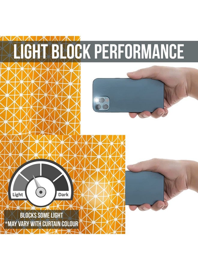 Story@Home Window Curtains 5 Feet Long Set of 1 | Bohemian Curtains | Abstract Design Cotton Curtain | Light Filtering Curtains for Windows | Curtains for Living Room | (116 x 152 cm, Orange & White) - Image 5