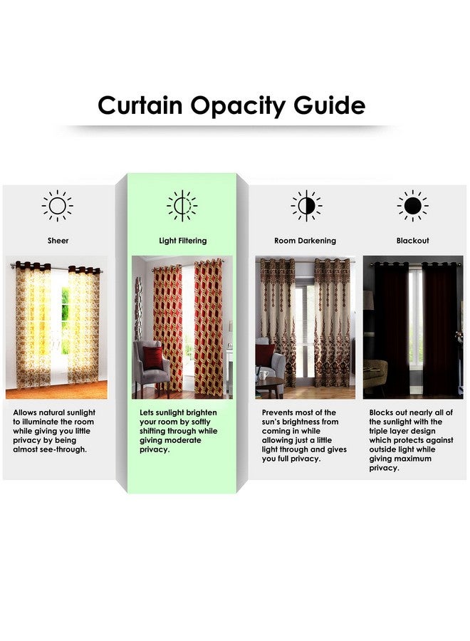 Story@Home Window Curtains 5 Feet Long Set of 1 | Bohemian Curtains | Abstract Design Cotton Curtain | Light Filtering Curtains for Windows | Curtains for Living Room | (116 x 152 cm, Orange & White) - Image 3