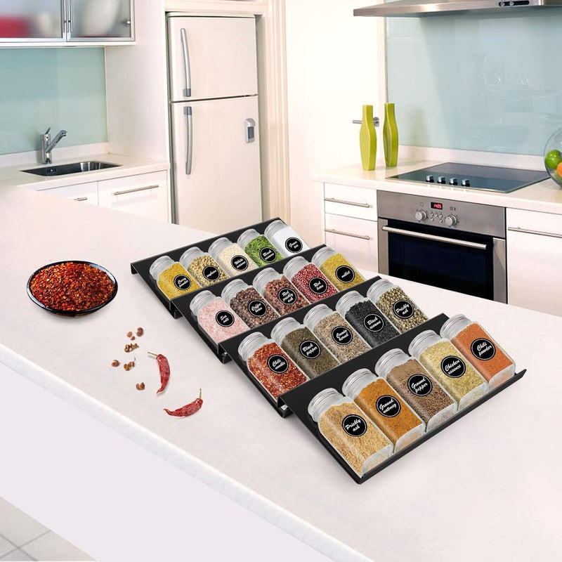 MXTIMWAN Spice Rack for Kitchen, Extendable Spice Rack from 30 to 60 cm, Spices Organizer Kitchen, Extendable Spice Organizer, Spice Holder Kitchen - Image 5