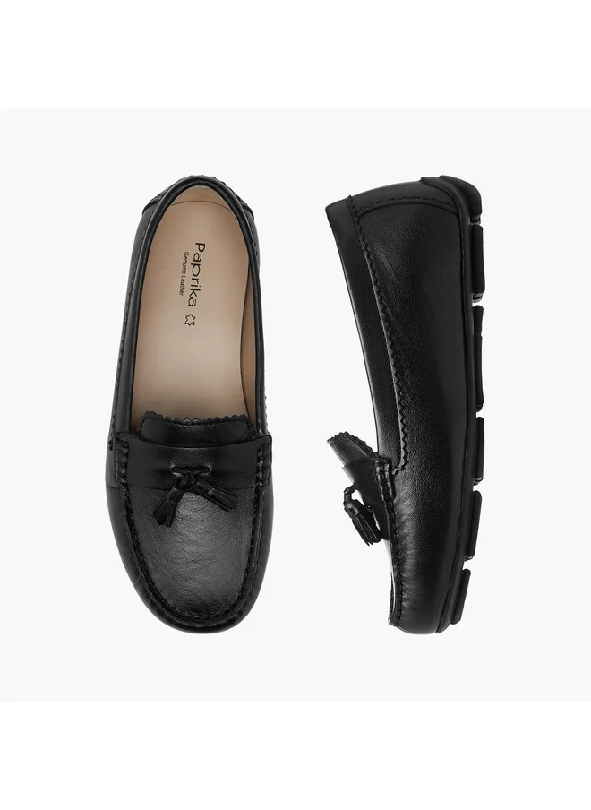 بابريكا Women's Tassel Detail Slip-On Loafers