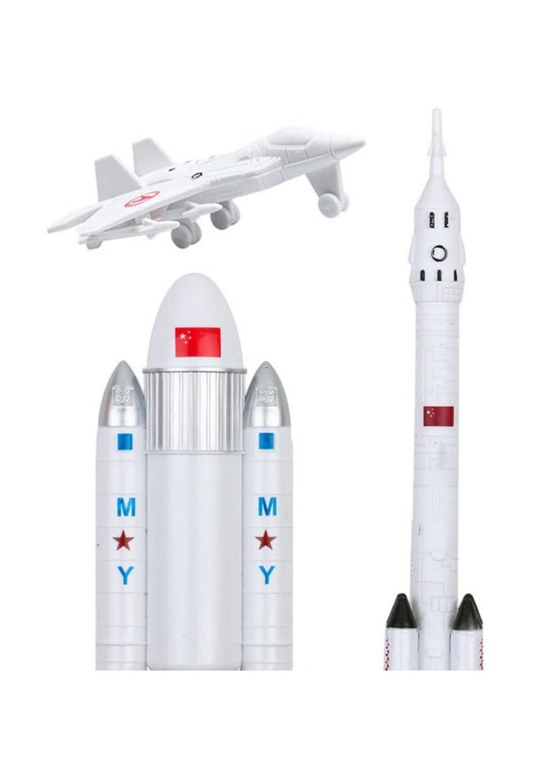استكشاف الفضاء صاروخ مكوك الفضاء والأقمار الصناعية مجموعة لعبة محاكاة التعليم المبكر لغز نموذج الطيران - Image 4