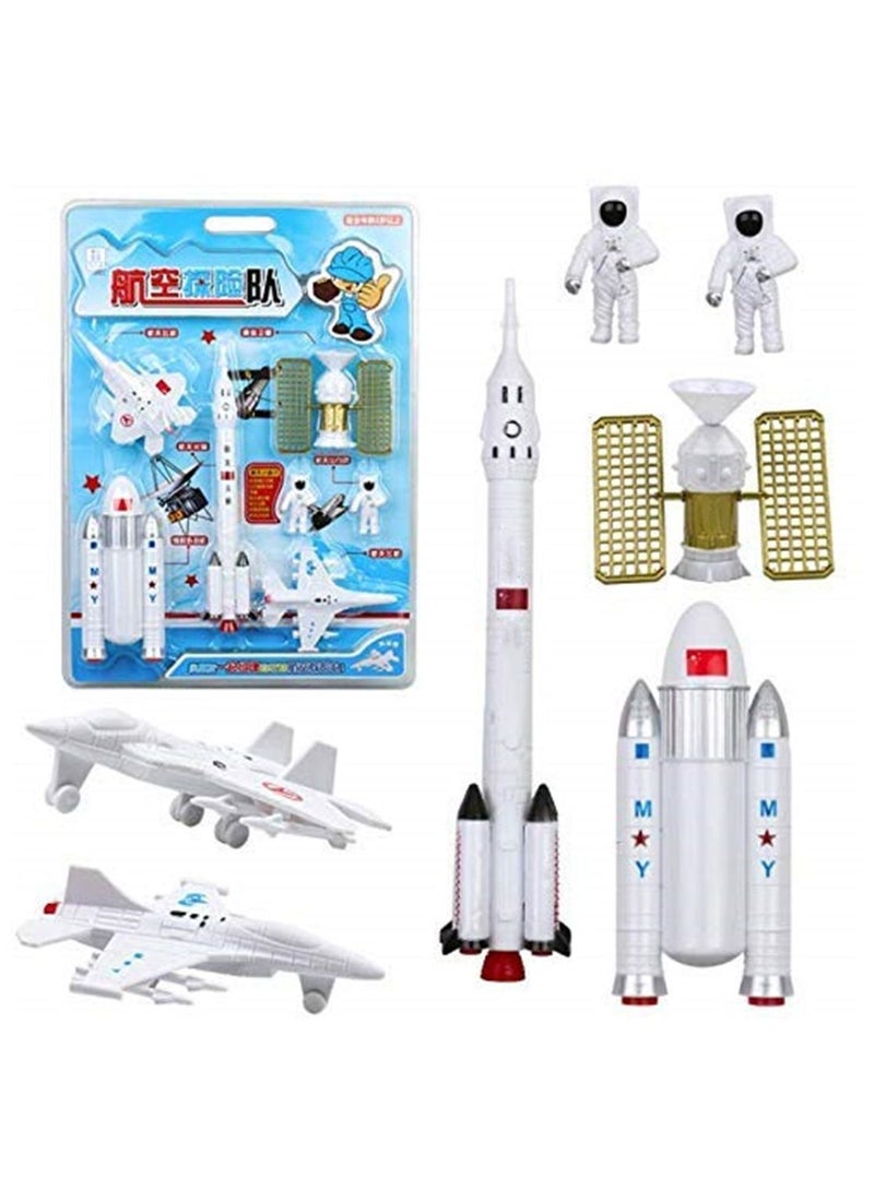 استكشاف الفضاء صاروخ مكوك الفضاء والأقمار الصناعية مجموعة لعبة محاكاة التعليم المبكر لغز نموذج الطيران - Image 1