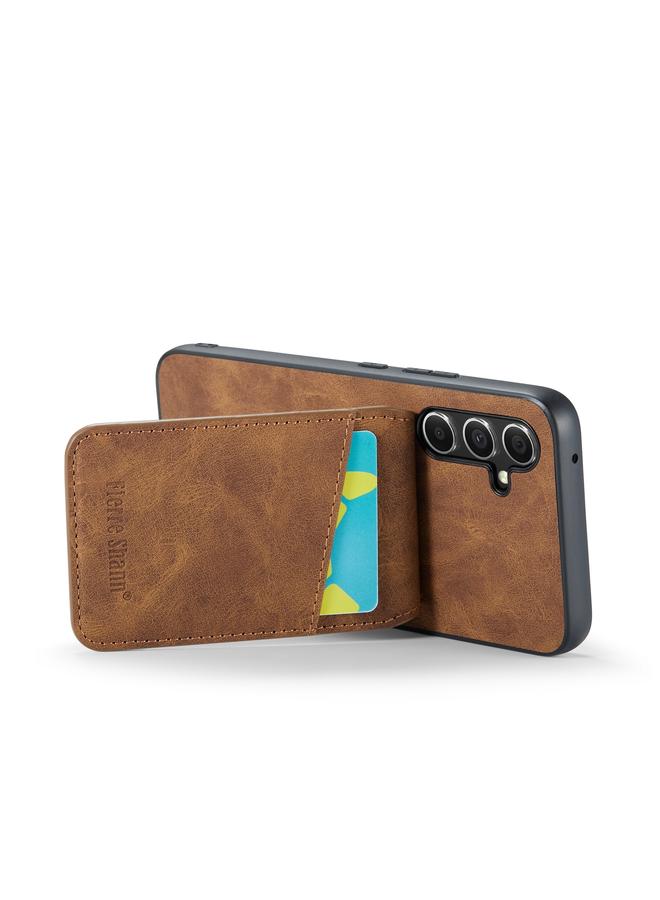 FIERRE SHANN Case For Samsung Galaxy A54 5G Fierre Shann Crazy Horse Card Holder Back Cover PU Phone Case  - Image 4
