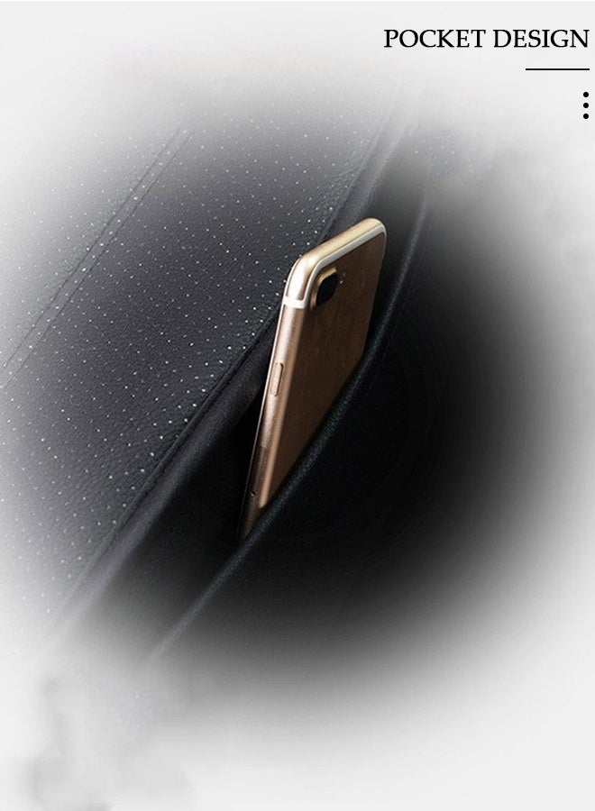 DUNISO قطعتان من أغطية مقاعد السيارة الأمامية مع حقيبة تخزين، واقيات من الجلد الصناعي للمقاعد الأمامية، وسائد مقاومة للماء ومضادة للانزلاق ملفوفة حول الجزء السفلي وتناسب معظم المركبات - Image 5