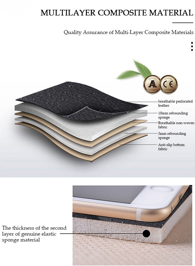 DUNISO قطعتان من أغطية مقاعد السيارة الأمامية مع حقيبة تخزين، واقيات من الجلد الصناعي للمقاعد الأمامية، وسائد مقاومة للماء ومضادة للانزلاق ملفوفة حول الجزء السفلي وتناسب معظم المركبات - Image 4