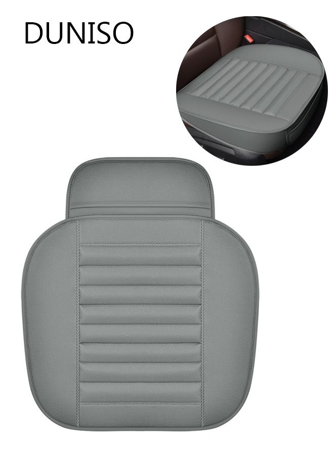 DUNISO 2 pcs Front Car Seat Covers  With Storage Pouch Faux Leather Protectors for Front Seats Waterproof and Anti-Slip Cushions  Wrap Around The Bottom Fits Most of Vehicles  - Image 2