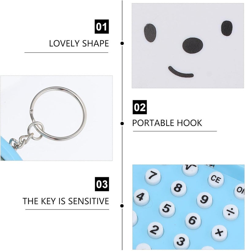 2 قطعة من الآلة الحاسبة الصغيرة المحمولة للطلاب، آلة حاسبة مكتبية بلاستيكية مدمجة مع شاشة LCD، تصميم أزرق لطيف للاستخدام المدرسي والامتحاني - Image 5