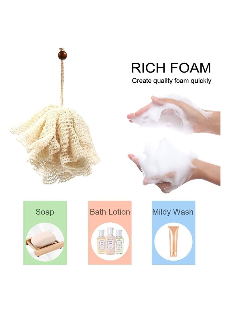 SYOSI Loofah Bath SpongesXL Large Mesh Pouf Shower Ball Sponge Body Scrubber Sponge- Full Lather Cleanse Exfoliate with Beauty Bathing Accessories for Men and Women Use 4 Pack - Image 4