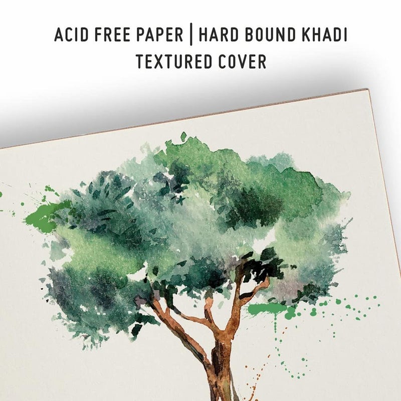 Anupam Anupam Sketche Khadi (Cover) Hardcover Sketch Book Square | 40 Sheets / 80 Pages | 200 GSM Acid-Free Cartridge Paper | Good for Marker Watercolor, Alcohol Markers, Acrylic, Ink, Oil Pastel, Pencil - Image 5
