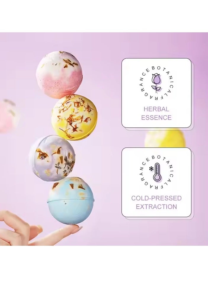 سادور مجموعة سادور باث بومب 4 قنابل استحمام لافندر ليمون ورد روزماري استرخاء ترطيب سبا اروماثيرابي عناية بالبشرة طقم هدايا - Image 3