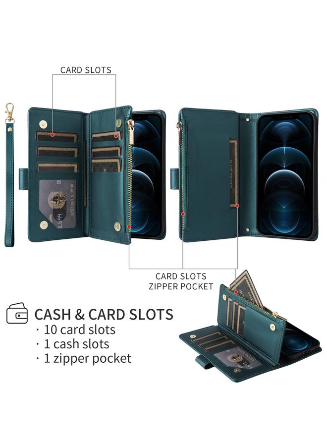 S-TOP Case For iPhone 15 Pro Max Crossbody Zipper Wallet Rhombus Leather Phone Case - Image 4