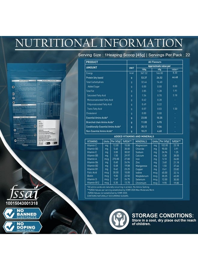 NAKPRO Impact Whey Protein 1kg |Isolate & Concentrate |24g Protein & 4.9g BCAA | With Digestive Enzymes for better Absorption |NABL Lab Tested 100% Authentic Supplement Powder - Peanut Butter Flavour - Image 2