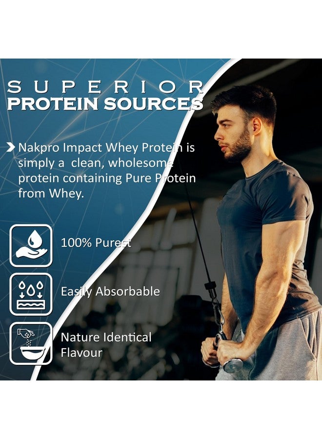 NAKPRO Impact Whey Protein 1kg |Isolate & Concentrate |24g Protein & 4.9g BCAA | With Digestive Enzymes for better Absorption |NABL Lab Tested 100% Authentic Supplement Powder - Peanut Butter Flavour - Image 5