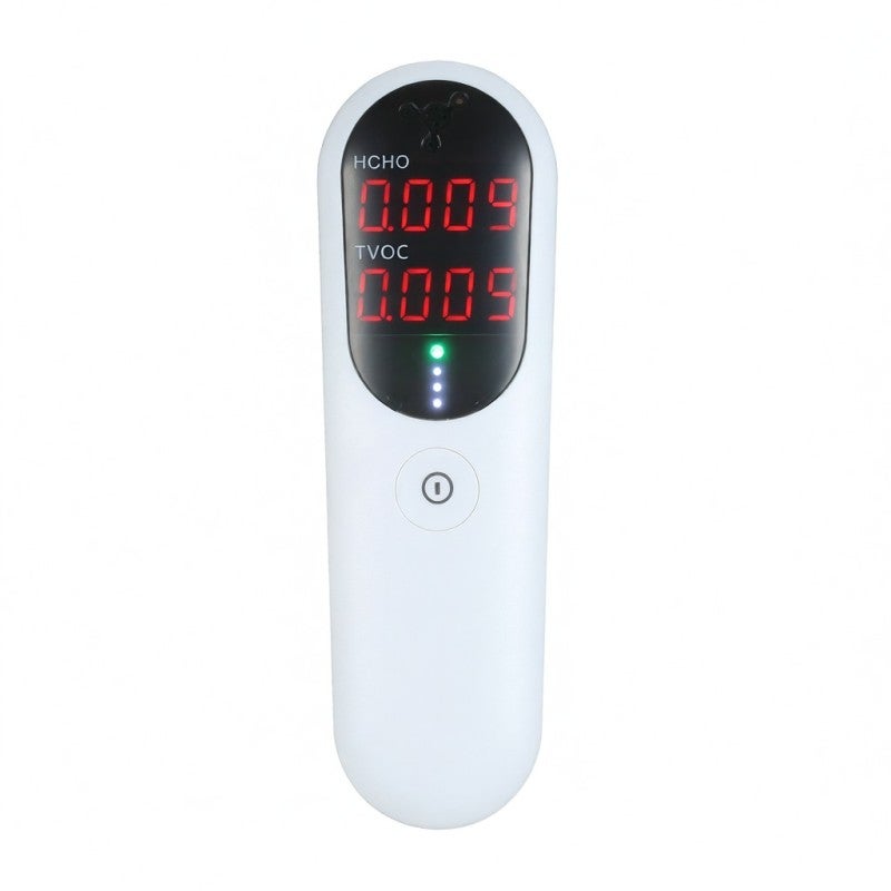Air Quality Monitor: White Compact Portable Device - Advanced Chip Accurate Formaldehyde TVOC Detection With Audible Visual Alarm & 3-Color LED Indicator for Indoor Home Office Use - Image 1