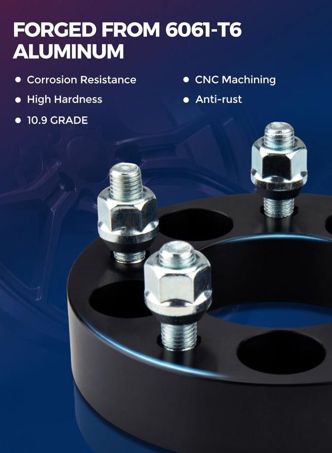 KAX 6x135mm Wheel Spacers,Forged 2 inch 6 Lug Centric Wheel Spacer with M14x2 Studs 87.1mm Hub Bore,fit for F-150,Expedition,Navigator,Mark LT,4pcs - Image 4