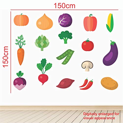 StickMe 'Colourful Vegetables Kids Learning Education Nursery Pre School Kinder Garden Wall Sticker' -SM508 (Multi Colour, Vinyl - 150cm X 150 cm) - Image 3