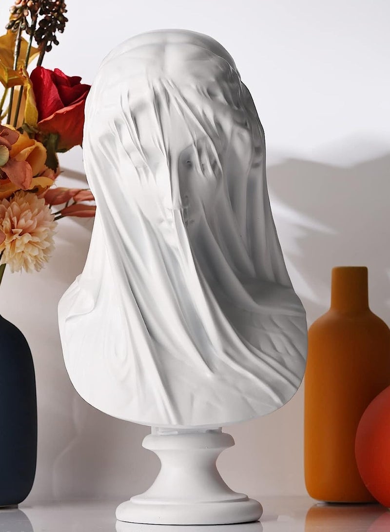 Vintage Finds Handcrafted Elegant Veiled Lady Statue - Intricate Art for Home Décor and Artistic Gift - Image 1