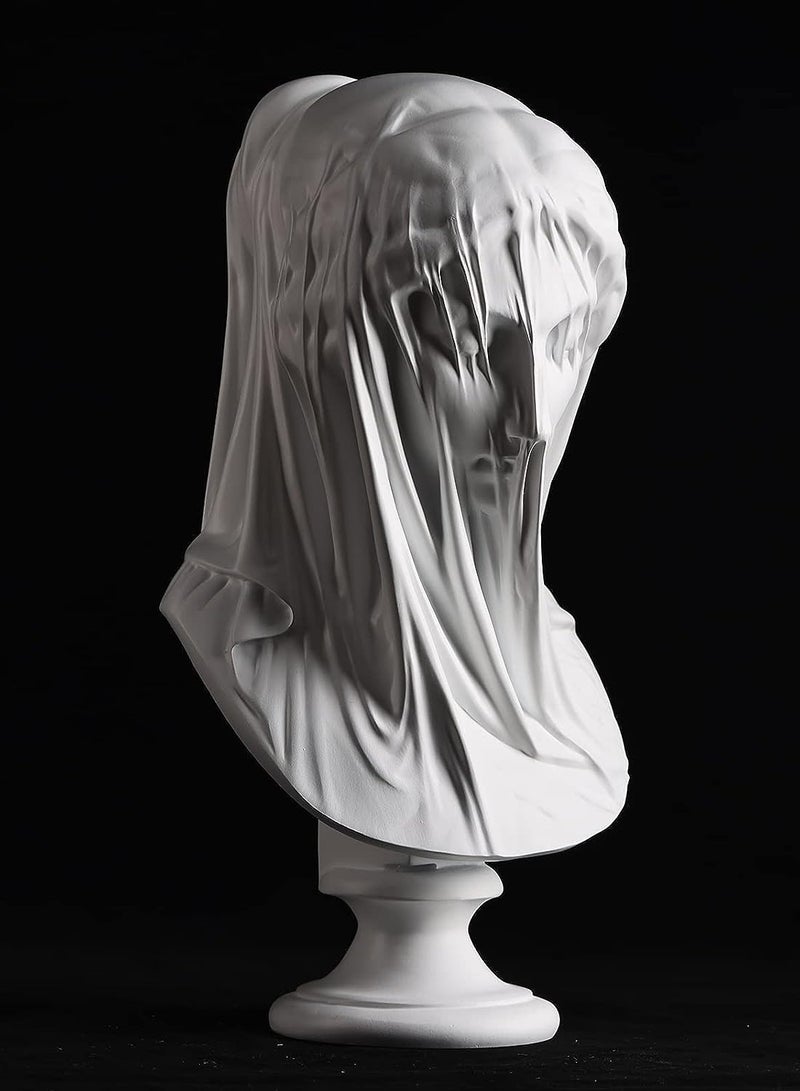 Vintage Finds Handcrafted Elegant Veiled Lady Statue - Intricate Art for Home Décor and Artistic Gift - Image 2