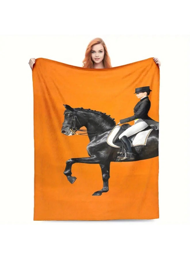 Equestrian Horse-Riding Throw Blanket - Image 3