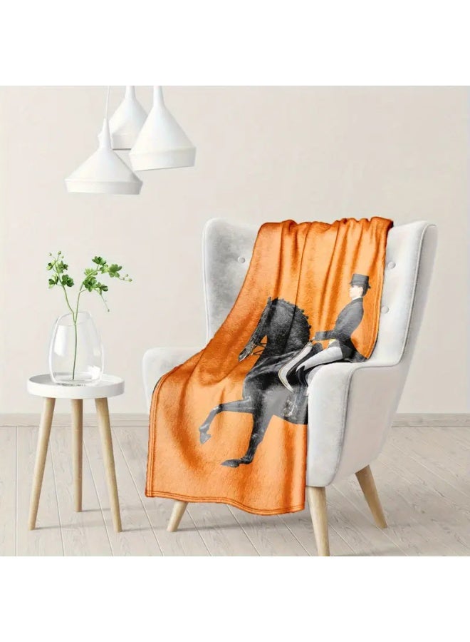Equestrian Horse-Riding Throw Blanket - Image 1