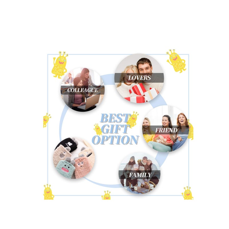 SOLARAE 5 pairs Womens Soft Cute Funny Animal Designe Microfiber Slipper Socks Cozy Fuzzy Winter Warm Socks - Image 3