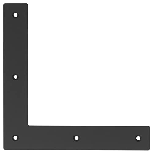MOUNTAIN_ARK 6 Pack Black Flat L Bracket, 9-1/2" x 1-5/8" Steel Flat Corner Braces for Wood, 1/8" Thick - Image 3