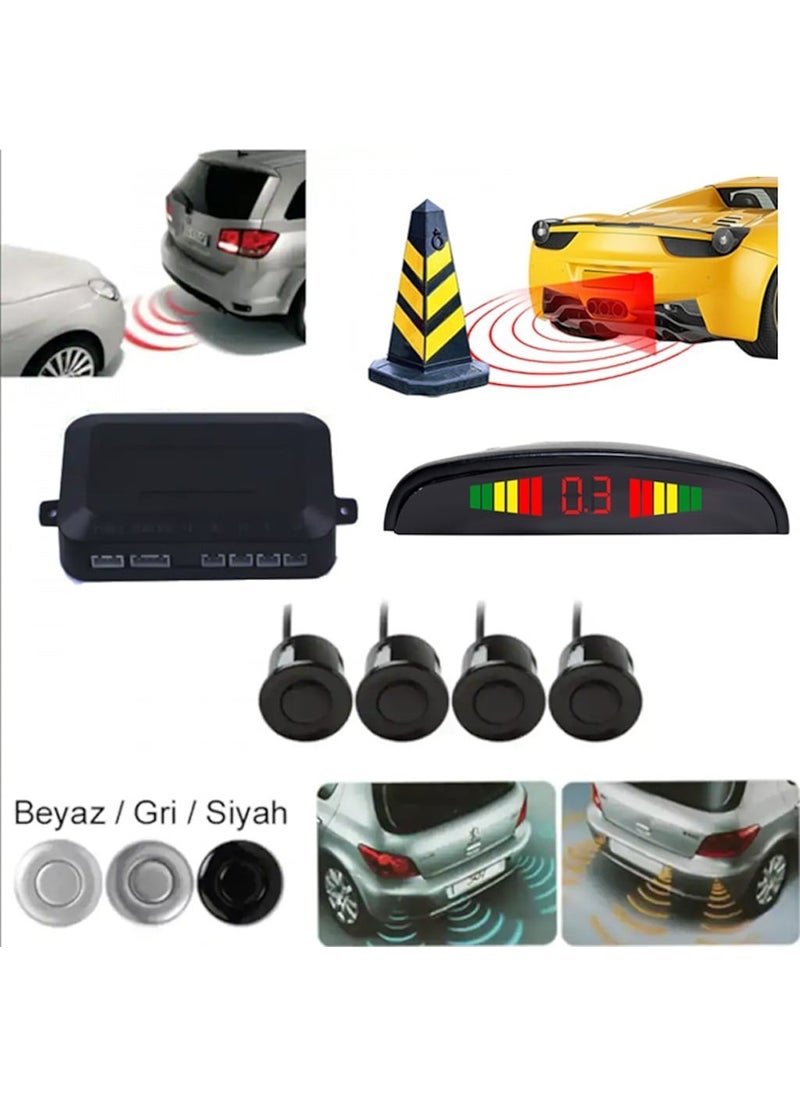 Techmaster Turkish Voice Alert Digital Display Vehicle Parking Sensor 4 Sensors Black  - Image 2