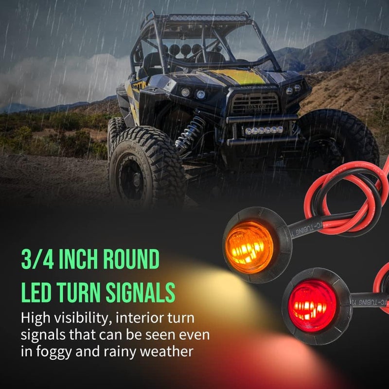 MOTOQUEEN UTV Turn Signal Kit - Universal ATV Street Legal Kit with Rocker Switch - Image 2