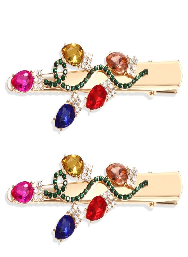 Boderier Christmas Hair Clips Sparkly Rhinestone Christmas Light Blub Hair Clips Hairpin Xmas Holiay Jewelry Barrette Hair Accessories for Women (Crystal Light Bulb) - Image 2