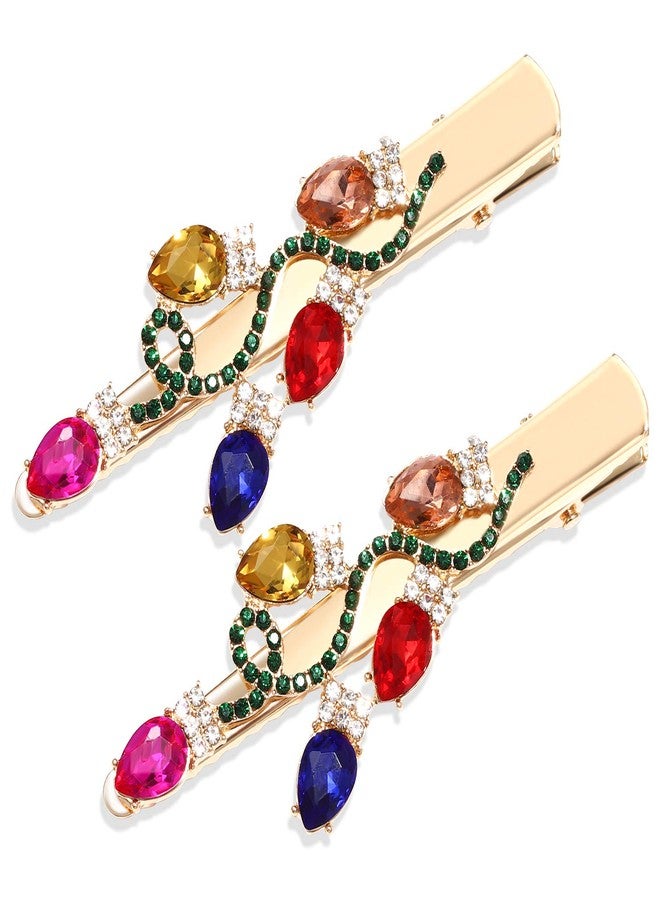 Boderier Christmas Hair Clips Sparkly Rhinestone Christmas Light Blub Hair Clips Hairpin Xmas Holiay Jewelry Barrette Hair Accessories for Women (Crystal Light Bulb) - Image 1