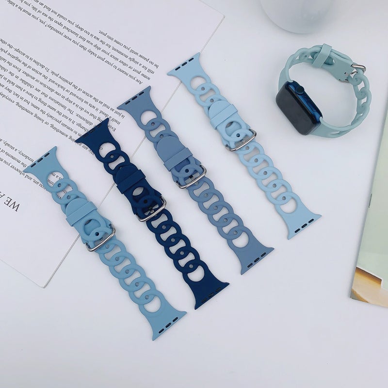 Silicone Donut Hollow Apple Watch Strap for 1-11/Ultra/SE, 38-46mm - Image 2