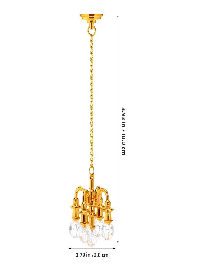 VOSAREA 2pcs Dollhouse Miniature Chandeliers 1:12 Scale Chandelier Pendants Mini Hanging Ceiling Light Tiny Dollhouse Ceiling Lamps - Image 2