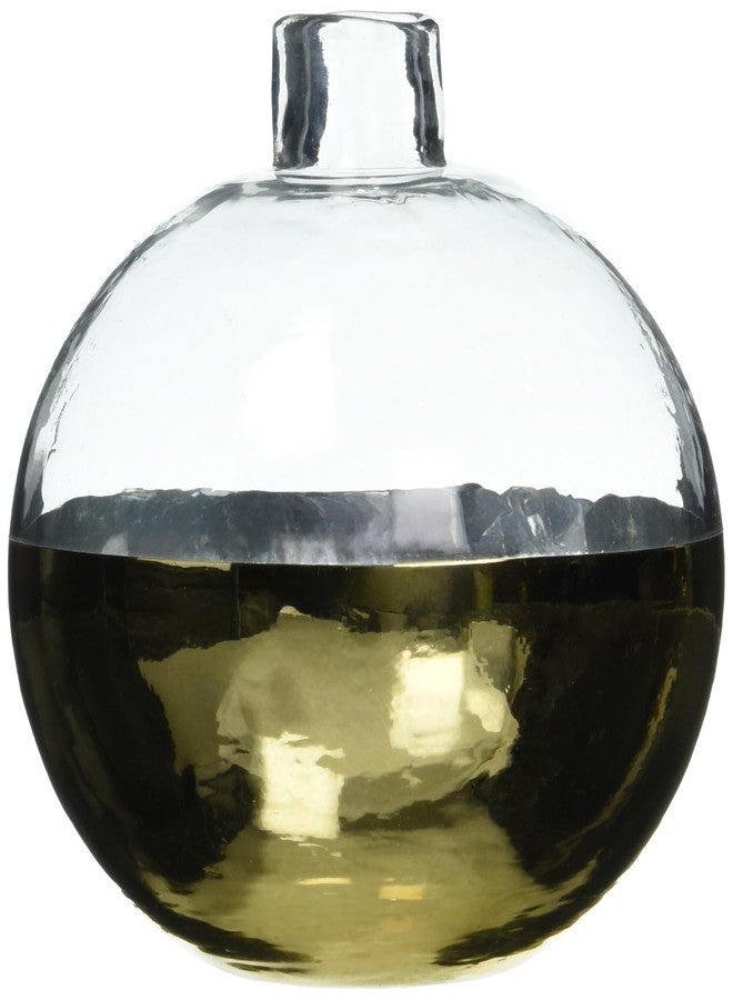 Mud Pie Small Glass and Gold Vase - Image 1