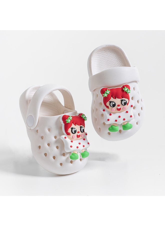 Girls' Summer Strawberry Crocs Sandals Closed Toe Slippers, Cute Anti-slip Soft Sole Home Outdoor Wear Parent-child Big Kids Slippers