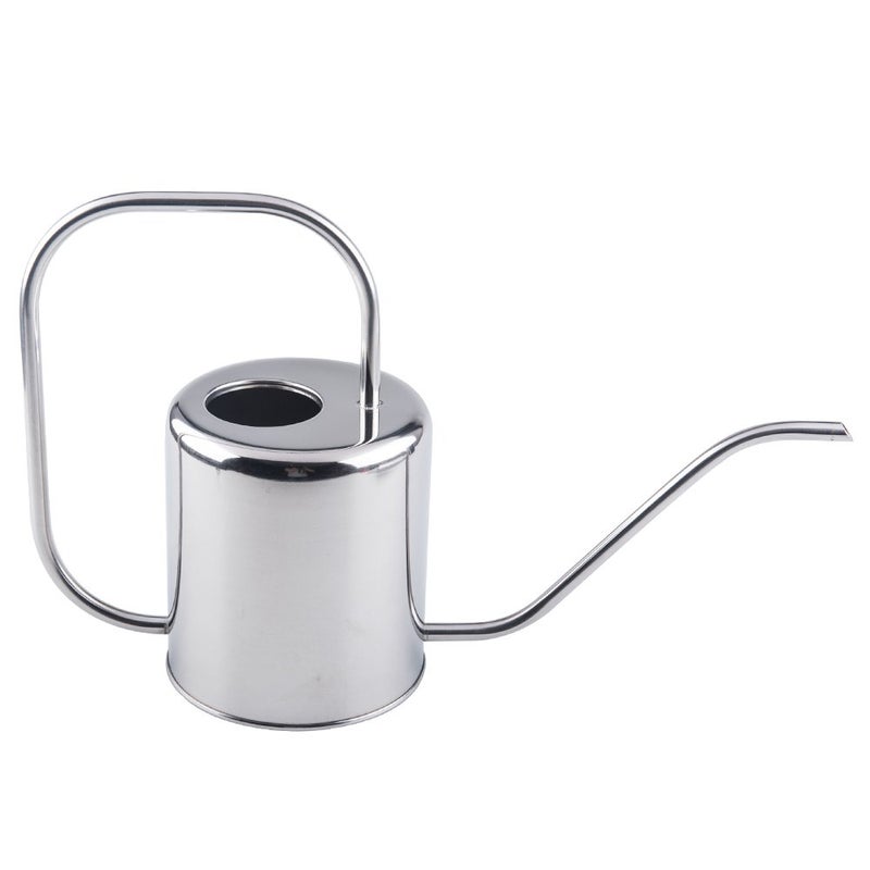 Fasmov 51 Oz Stainless Steel Watering Can Modern Style Watering Pot Watering Can with Long Spout for Easy Pour Water Outdoor Garden Indoor Plant Silver