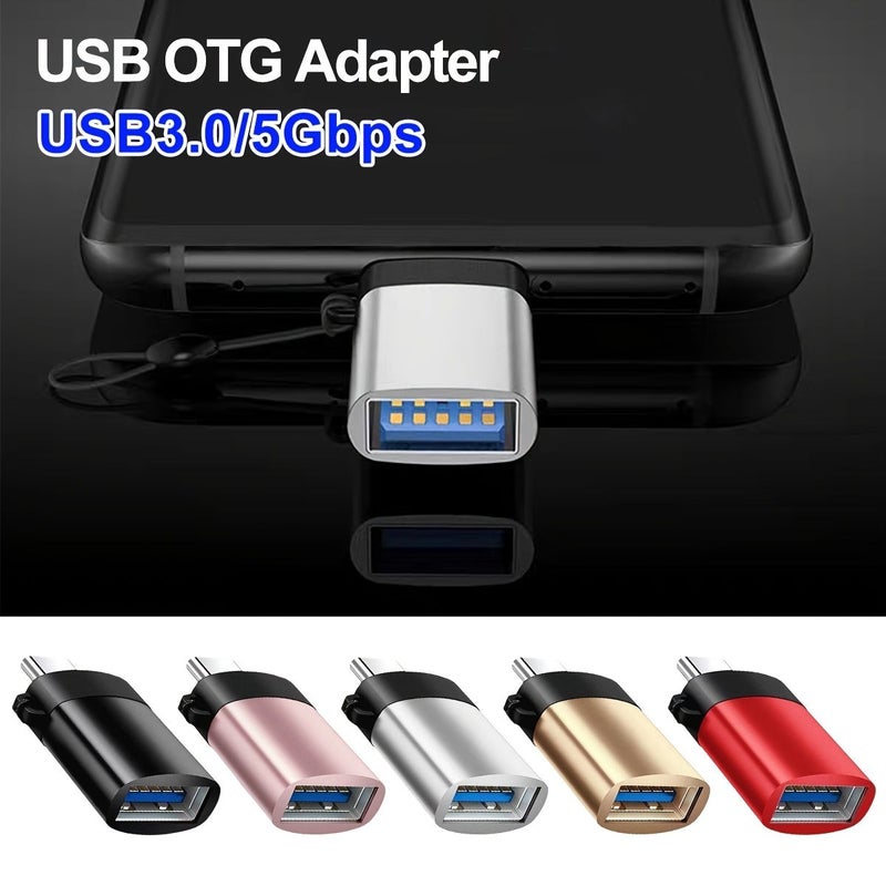 2pcs Rose Golden Type C Male to USB 3.0 Female Adapter Set with Anti Loss Rope - Image 3