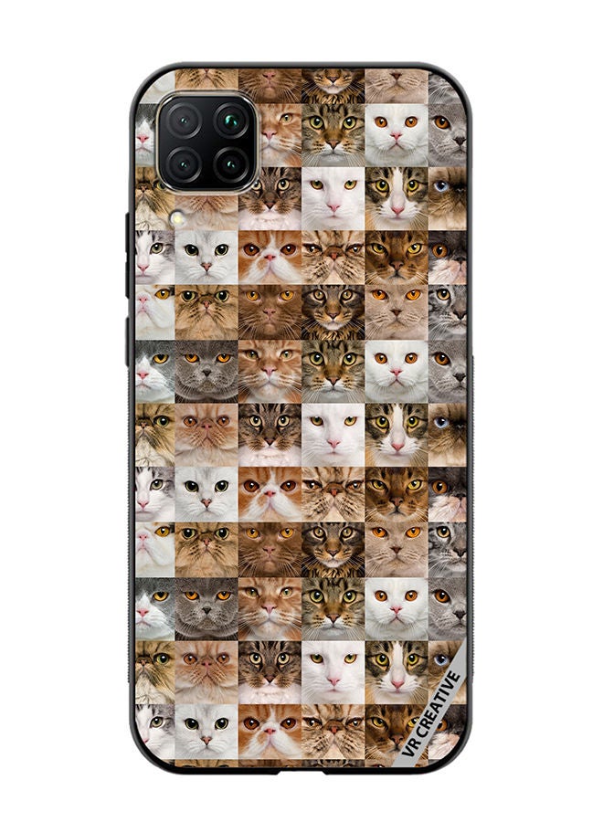 VR CREATIVE Protective Case Cover For Huawei Nova 7i/P40 Lite Cat Faces Design Multicolour - Image 1