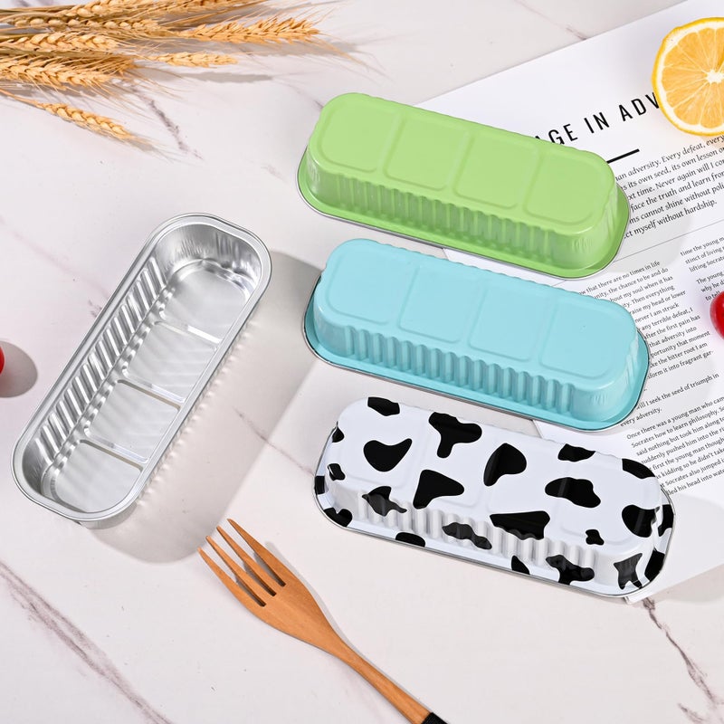Findful Mini Loaf Baking Pans with Lids and Spoons (50 Pack, 6.8oz) Rectangle Aluminum Foil Baking Pans Tins Containers - Cupcake Containers Wrappers Cheesecake Creme Brulee Ramekins - Image 3