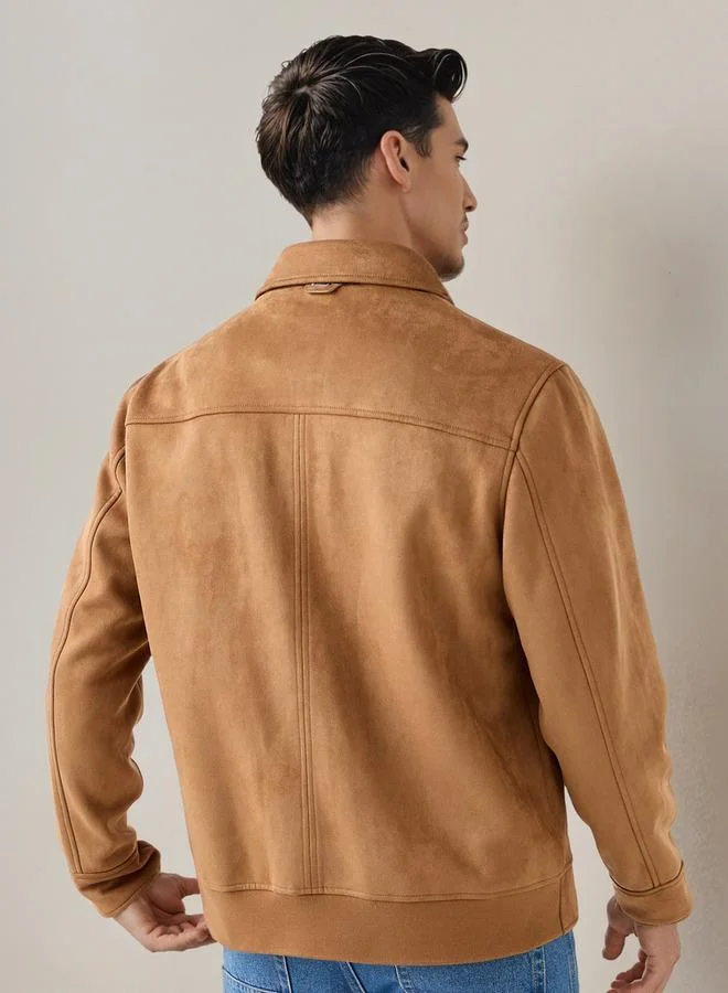 Iconic Iconic Men Regular Fit Zip Through Biker Jacket
