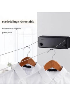 VUCATIN Retractable Clothesline Heavy Duty Clothes Drying Laundry Line Indoor Outdoor Wall Mounted Clothes Dryer Rope Clothing Retracting Adjustable Stainless Steel Line (Black 13.8 ft)  - Image 4