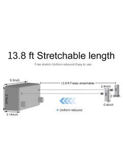 VUCATIN Retractable Clothesline Heavy Duty Clothes Drying Laundry Line Indoor Outdoor Wall Mounted Clothes Dryer Rope Clothing Retracting Adjustable Stainless Steel Line (Black 13.8 ft)  - Image 2