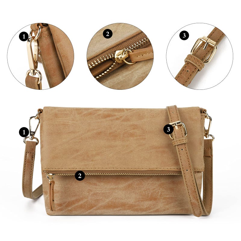 Gladdon Small Crossbody bags for Women Cross body Purse Shoulder Bag Light Brown - Image 4