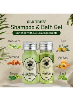 Old Tree Aloe Neem Bath Gel And Shampoo Combo 35Ml Each (Set Of 25 Pcs) | Hotel Toiletries Kit For Hotel Rooms, Guest House, Marriage Hall And Hospitality  - Image 5