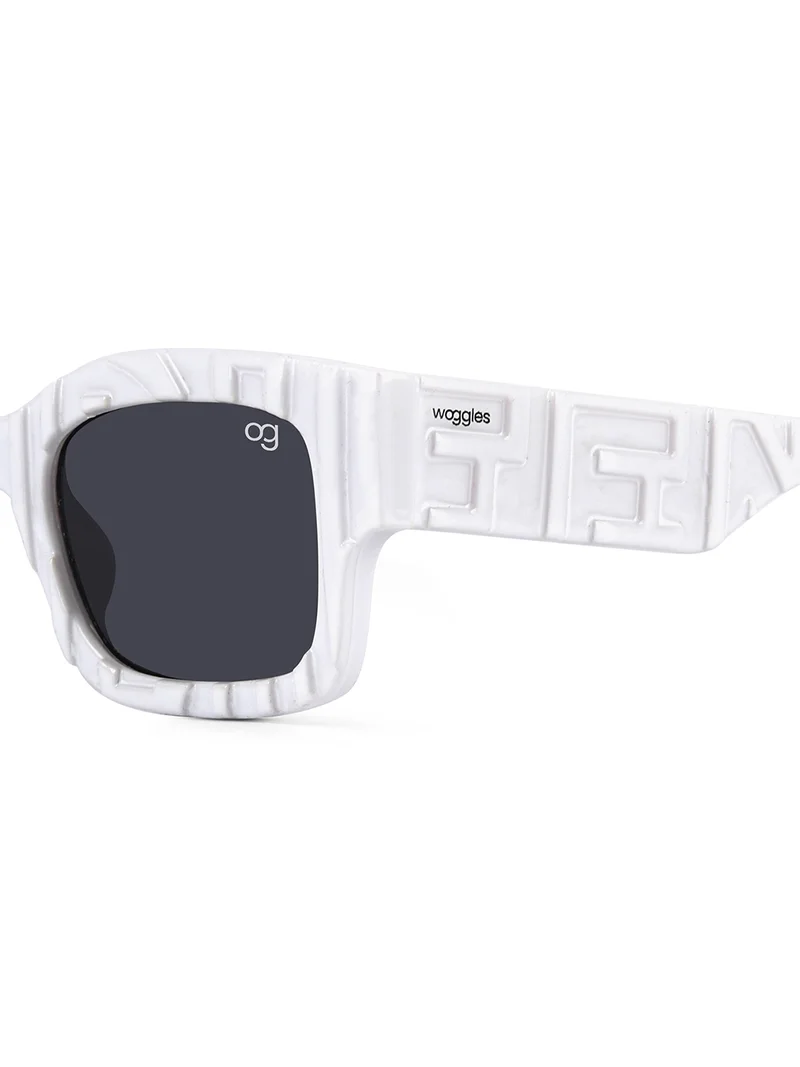 Woggles Stylish White kids Rectangle Kids Sunglasses