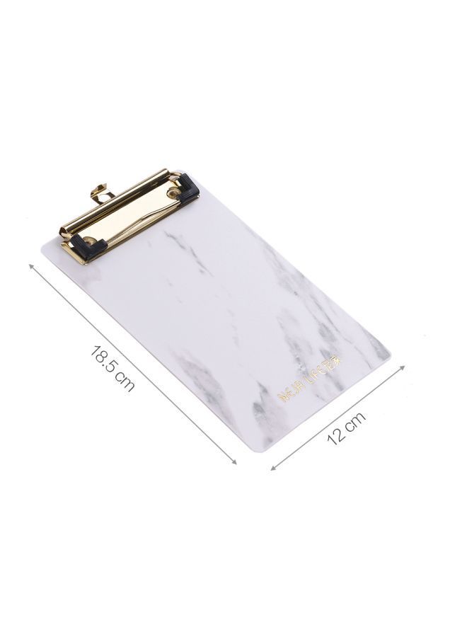 NIBEMINENT Plastic Marble Pattern Clipboard White/Grey - Image 2
