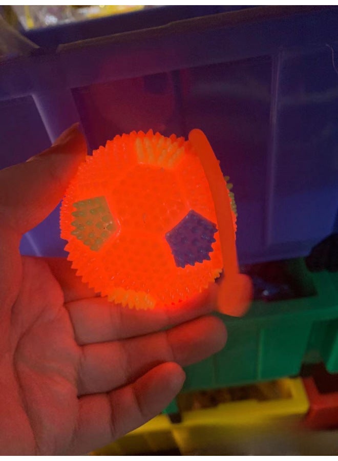 Loquat 7.5cm Luminous Football Flash Sound Massage Elastic Football Night Market Stall Gift Toys Manufacturers Wholesale-Color:6.5 Maple Leaf Ball With Rope - Image 5